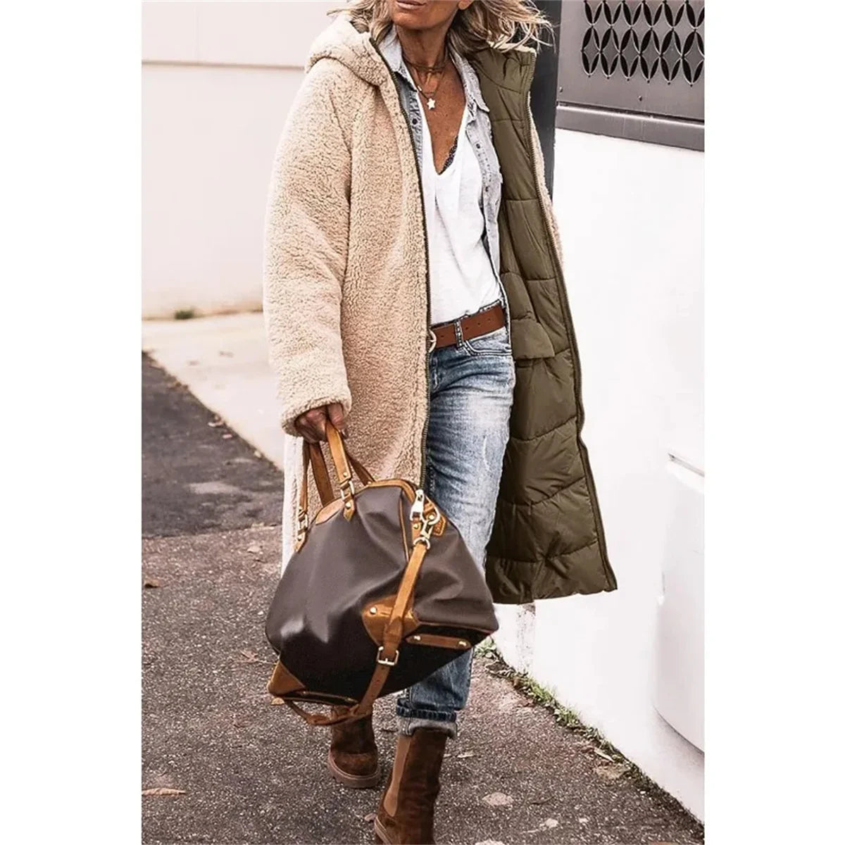 Marije | Warme gewatteerde jas met capuchon