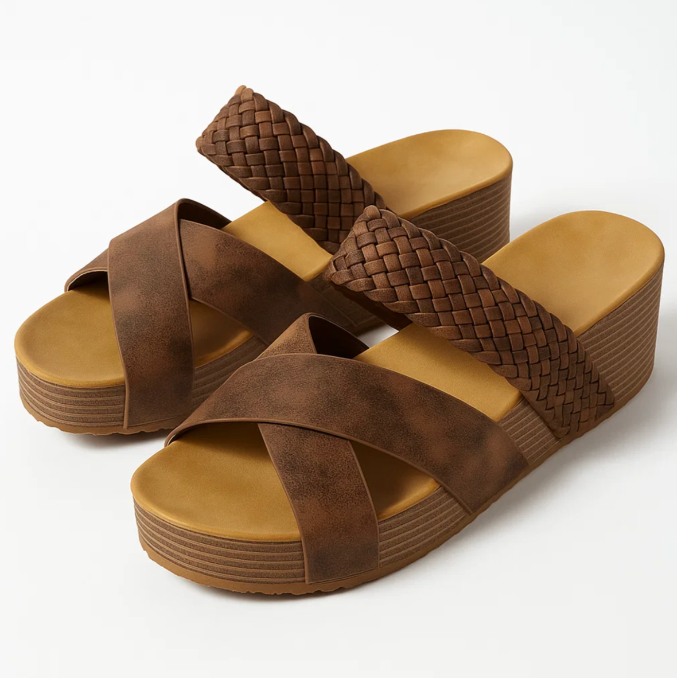 Sandalen gevlochten motief