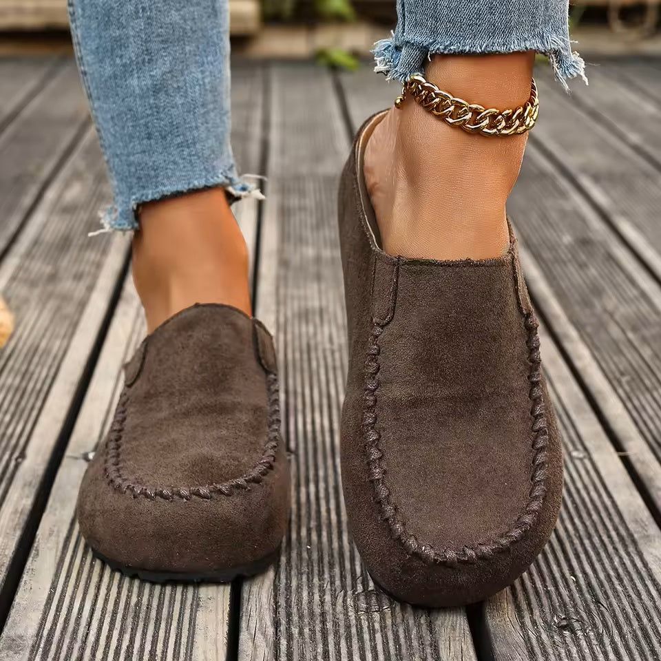 Nela | Vintage leren damesslippers