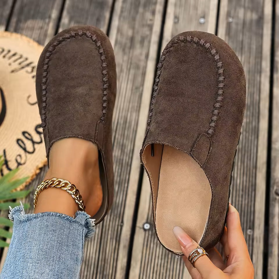 Nela | Vintage leren damesslippers