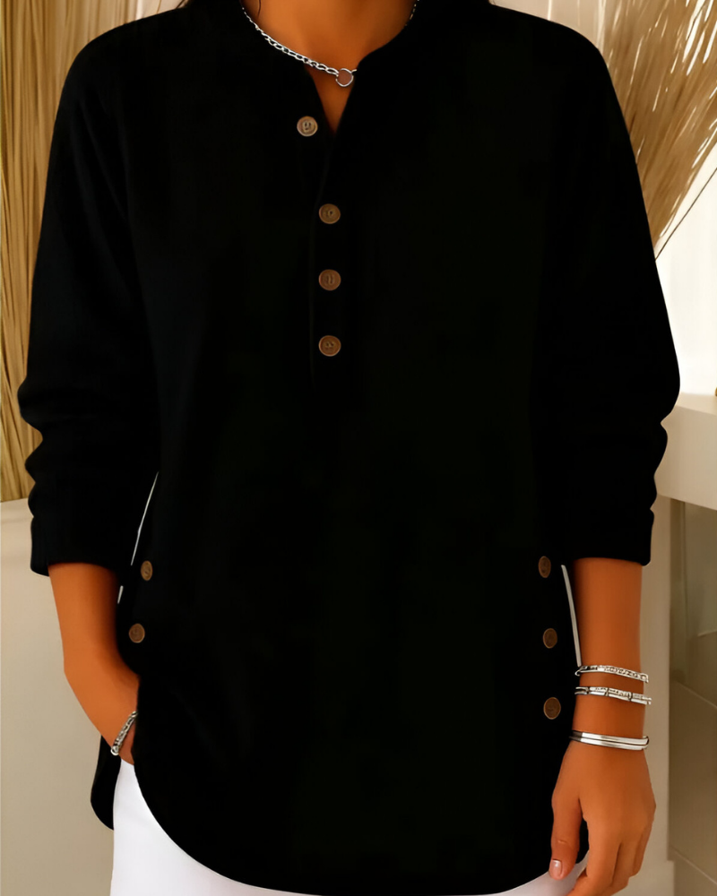 Neris | Moderne Gebreide Top met Lange Mouwen