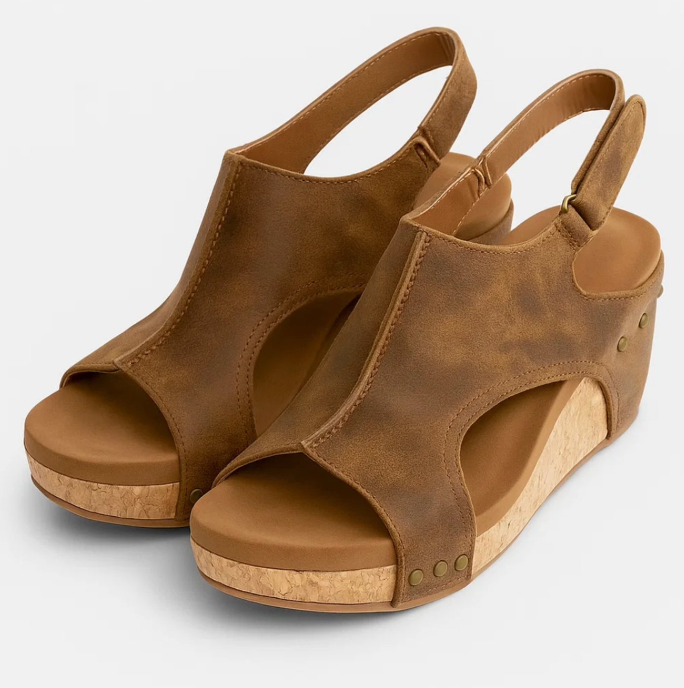 Sleehak sandalen met kurkzool