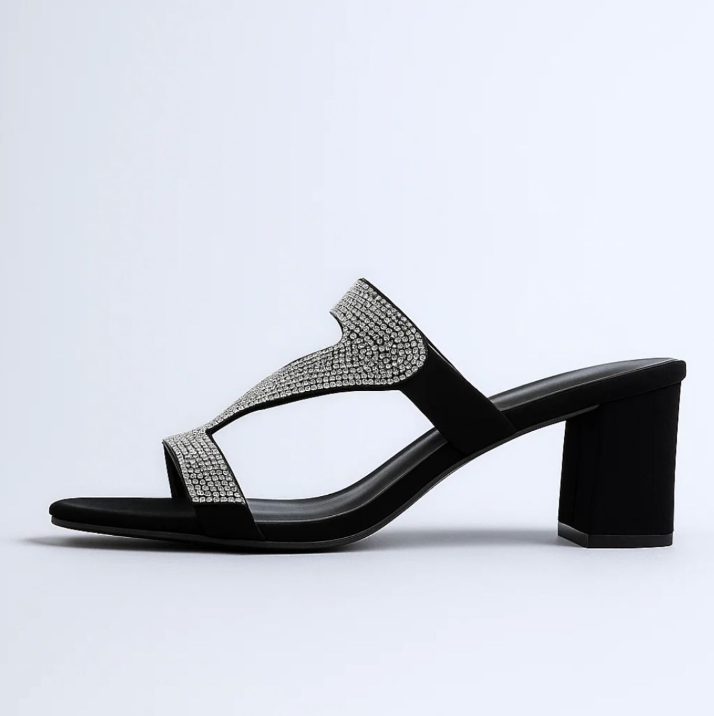 Glitter blok hak sandalen