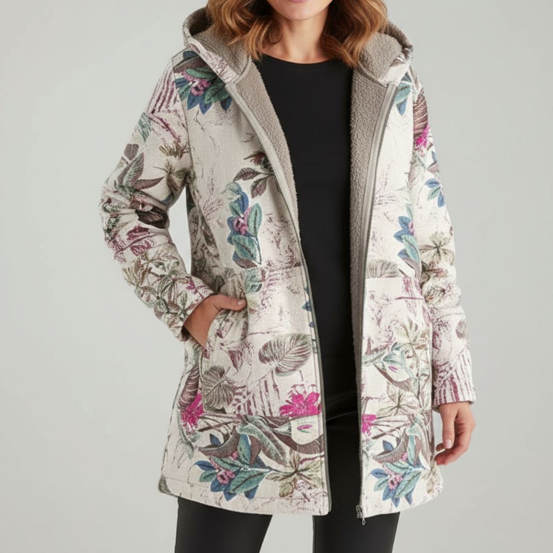 Leilani | Stijlvol fleecejack met bloemenmotief