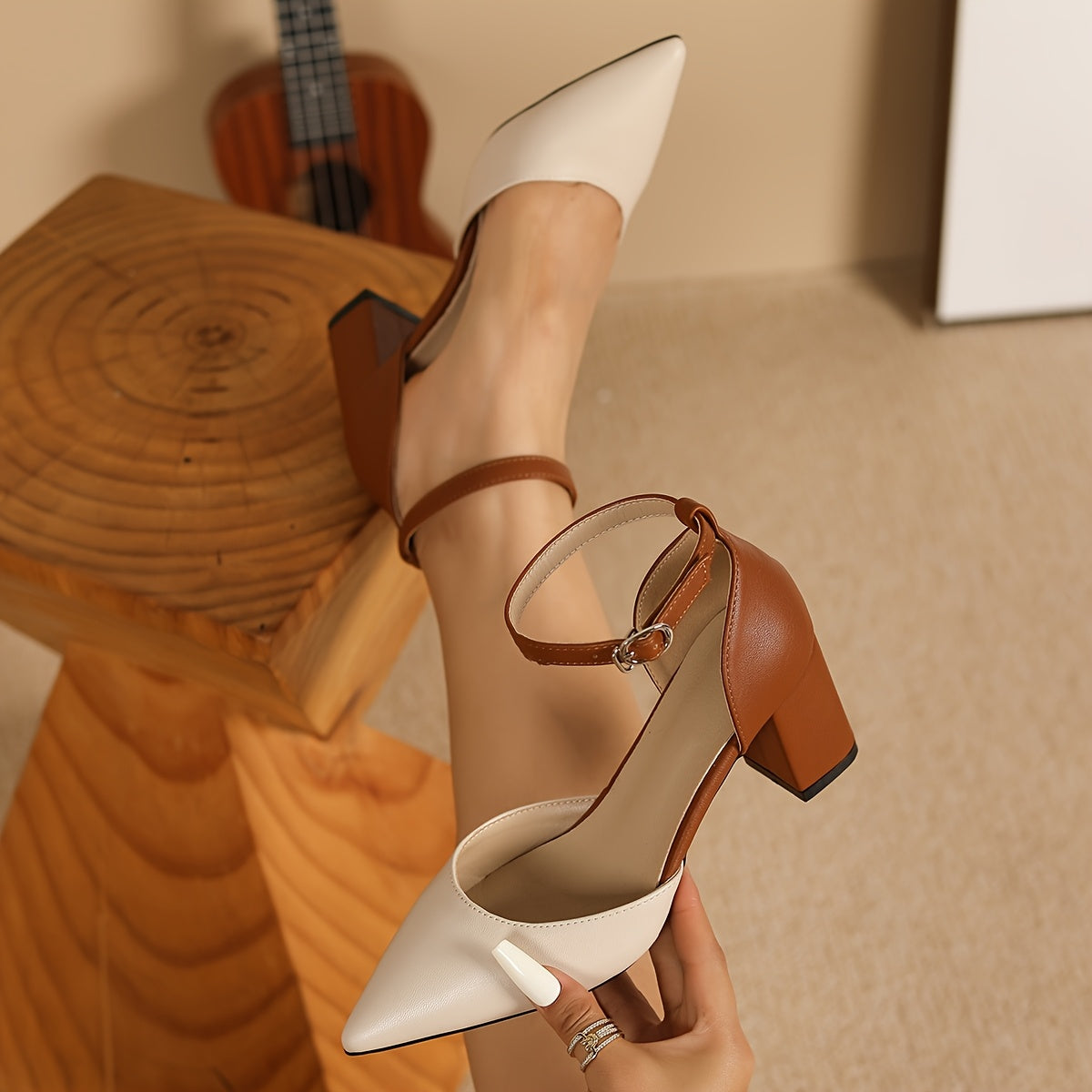 Marielle | Twee Kleurige Strap Hakken